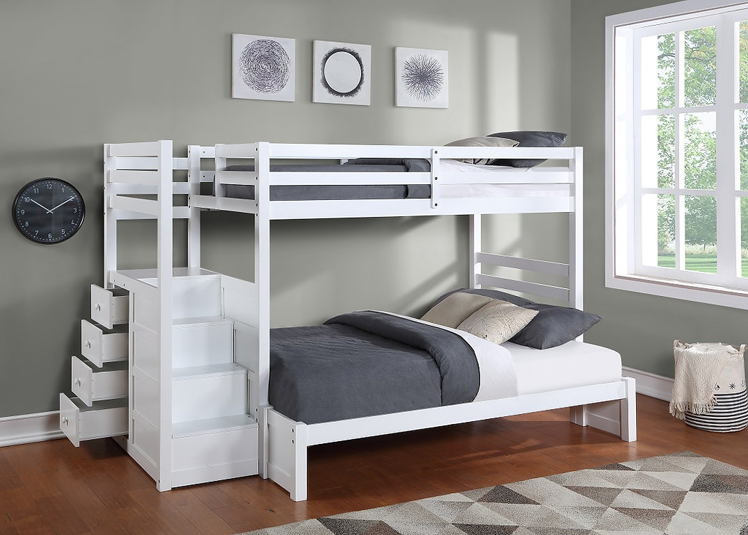 White Bunk Bed B-1892