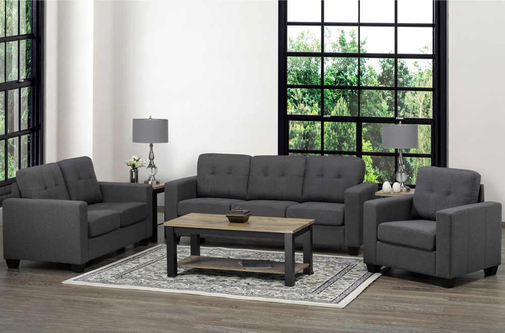 T1173-Grey Fabric Sofa Set