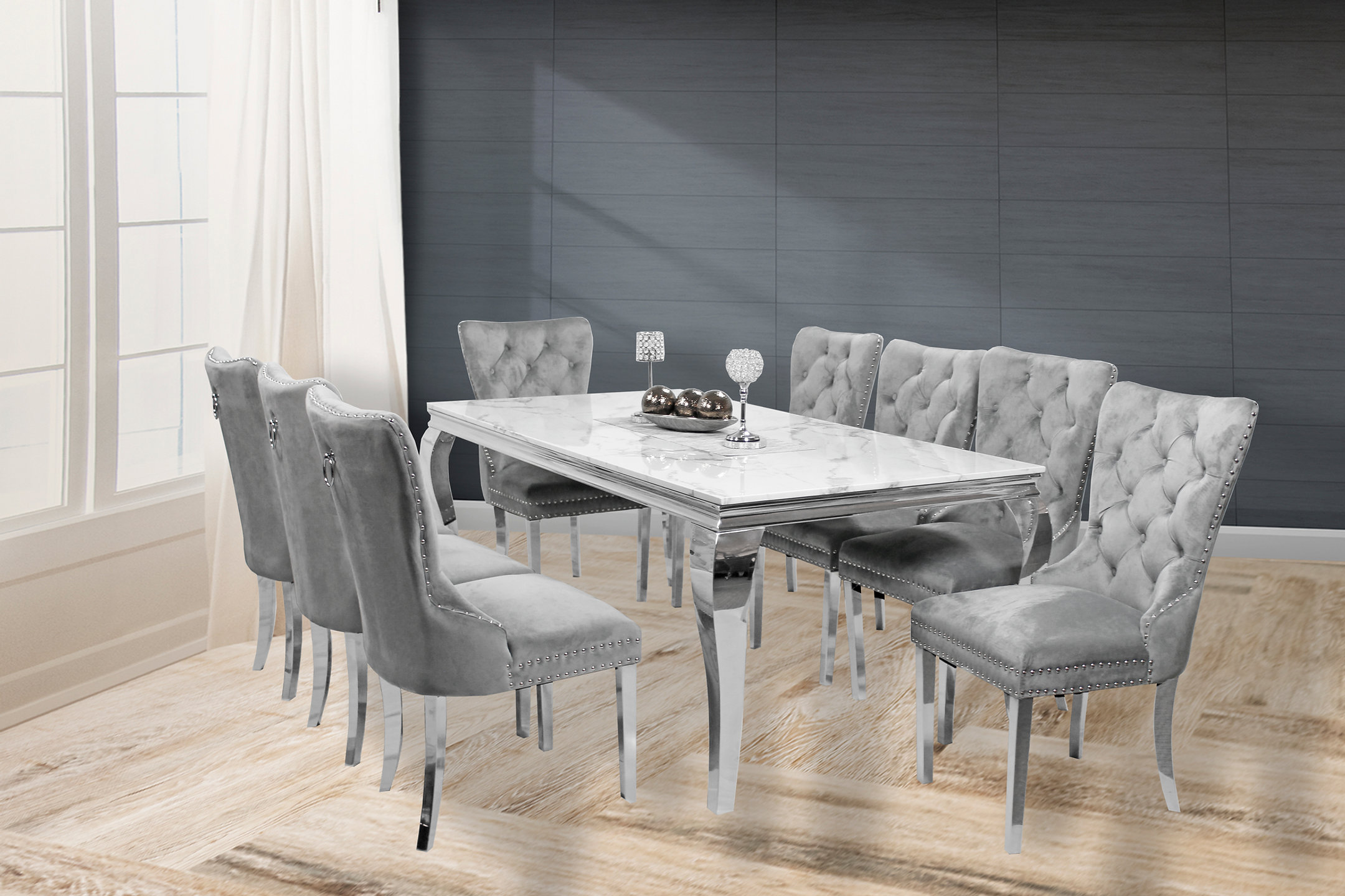 Kennedy Dining Set (Marble Top)