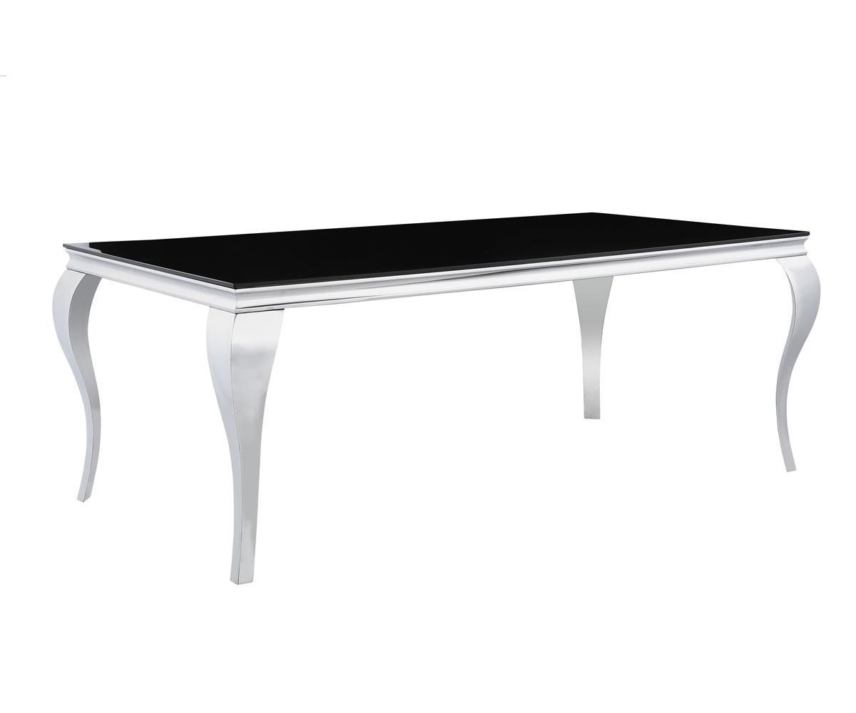 KENNEDY DINING TABLE (GLASS TOP) 79″